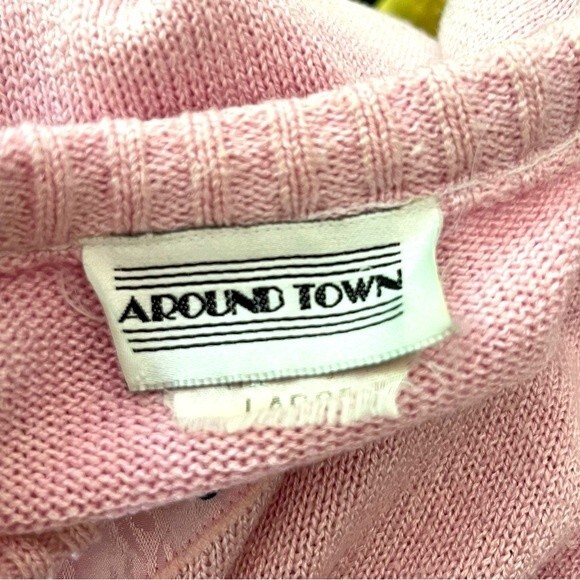 Vintage Pink 90'S Retro Knit Sweater Size Medium Polka Dots Stranger Things - Picture 2 of 4